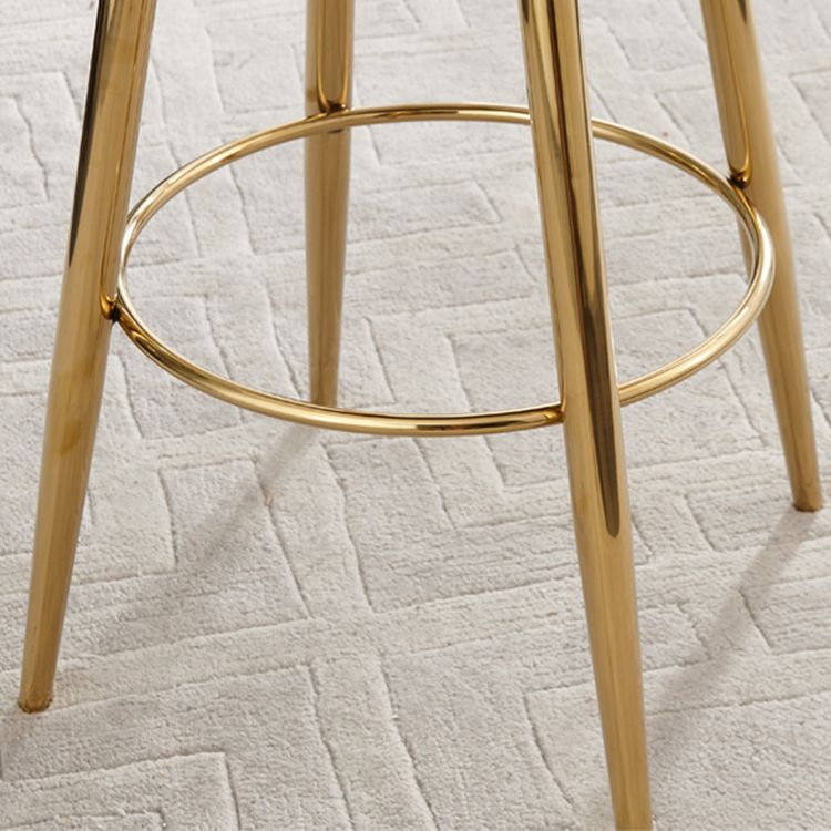 Taburete de la barra de la barra redonda glamorosa taburete del reposapiés del reposapiés con base de oro