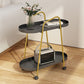 Tray Top Double Tier End Table Oval End Slide Table with Storage