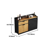 Sala da pranzo di ferro moderna in ferro in legno 1 cassetto 35,4 "H buffet server