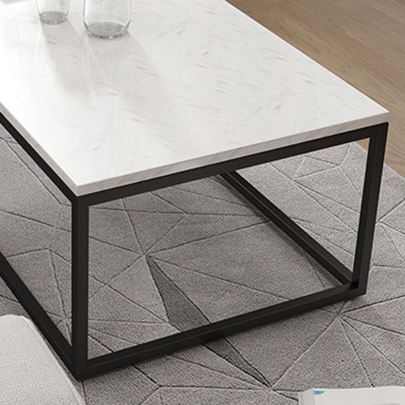 Marble Metal Frame Coffee Table Luxurious Rectangular Cocktail Table Clearhalo 'Coffee & Accent Tables' 'Coffee Tables' 'coffee_tables' 'furn' 'furn_coffee_tables' 'Furniture' 'Living Room Furniture' 1200x1200_93a21da2-080a-4706-a41e-952b1ea5b613