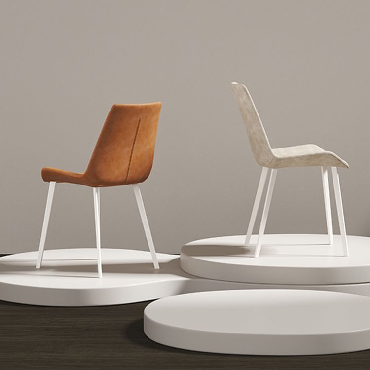 Gamba bianca sedia da pranzo imbottita contemporanea per la casa