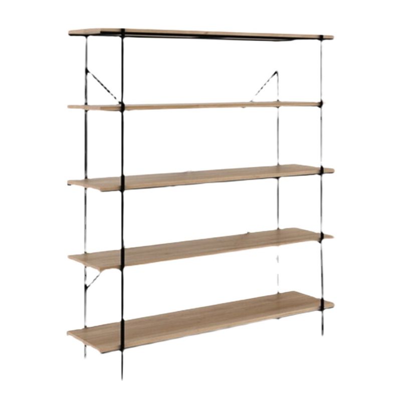5-Shelf Industrial Open Etagere Bookshelf with Iron Frame Pine Wood Shelf Clearhalo 'Bookcases' 'furn' 'furn_bookcases' 'Furniture' 'furniture_bookcases' 'kitchen' 'kitchen_bookcases' 'Living Room Furniture' 'Office Furniture' 1200x1200_93a3317a-a41e-444f-86f7-2ed7605ce9d3