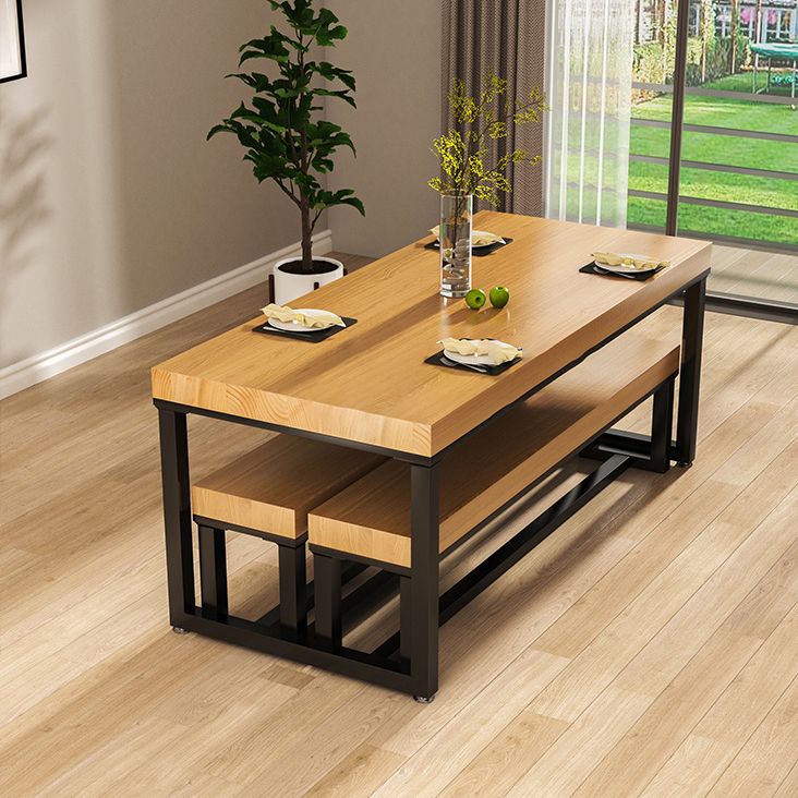 Industrial 1/2/3/4/5 Pieces Dining Set Solid Wood Dining Table with Chairs Clearhalo 'Dining Room Sets' 'Dining Tables & Seating' 'dining_room_set' 'furn' 'furn_dining_room_set' 'Furniture' 'furniture_dining_room_set' 'Kitchen & Dining Furniture' 'kitchen&dining_furn' 'kitchen' 1200x1200_93a335b8-c7df-47e3-875d-f1344fb8ad6f