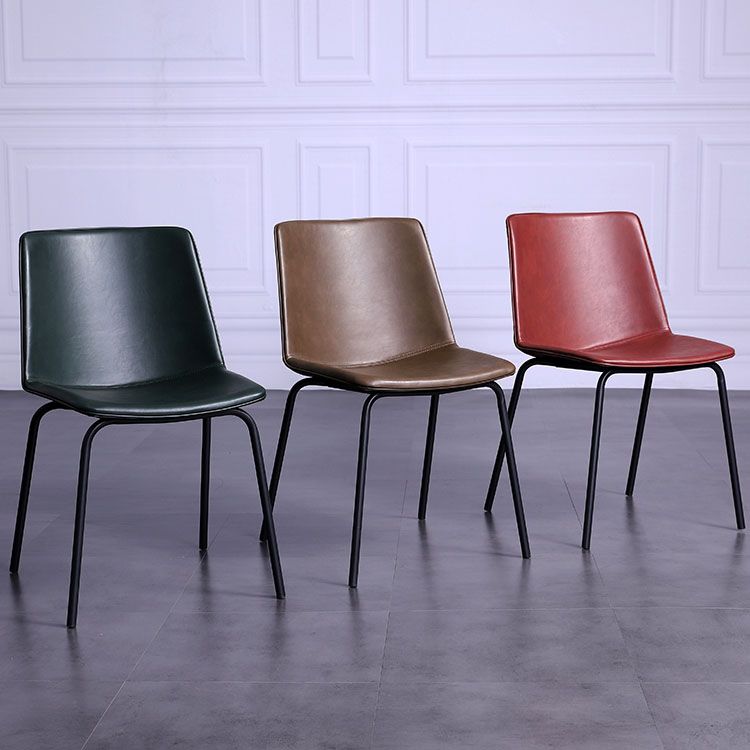 Contemporary Hotel Solid Back Side Chair Leather Matte Finish Dining Chair Clearhalo ' kitchen&dining_furn' 'Dining Chairs' 'Dining Tables & Seating' 'dining_chair' 'furn' 'furn_dining_chair' 'Furniture' 'furniture_dining_chair' 'Kitchen & Dining Furniture' 'kitchen' 1200x1200_93a41a75-31ac-4ed6-a85d-4168ba809da9