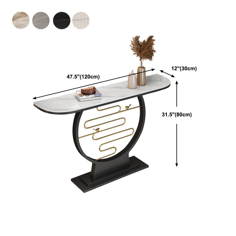 Tavolo da console in pietra glam 12 "W tavolo di accento resistente alla macchia mezzano per la sala