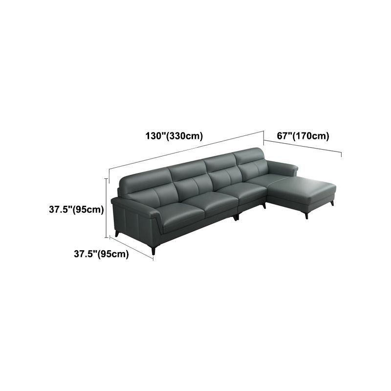Hedendaagse groene vlekbestendig echt leer voor woonkamer bank