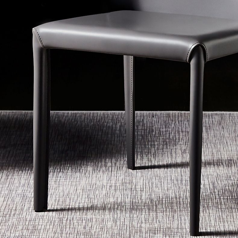 Solid Back Chair Contemporary Modern Leather Indoor-Outdoor Side Chair Clearhalo 'Dining Chairs' 'Dining Tables & Seating' 'dining_chair' 'furn' 'furn_dining_chair' 'Furniture' 'Kitchen & Dining Furniture' 1200x1200_93a7d534-e2f0-403f-ae73-0f10acef1266