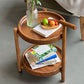 Modern Round Tray Top Side End Table 3 Legs Double Tier Side Table