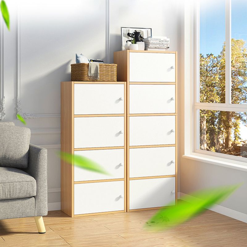 Cassa di stoccaggio in legno verticale per finitura opaca contemporanea