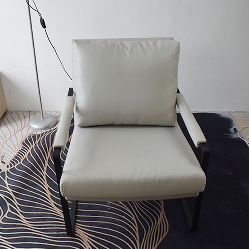 Bonded Leather/Linen Arm Chair 27.5 "L x 34.2"W x 31.4"H Arms Included Chair Clearhalo 'Accent Chairs' 'accent_chairs' 'Chairs & Seating' 'furn' 'furn_accent_chairs' 'Furniture' 'furniture_accent_chairs' 'Living Room Furniture' 1200x1200_93a906de-b882-4b8b-9d29-414a49c41d28