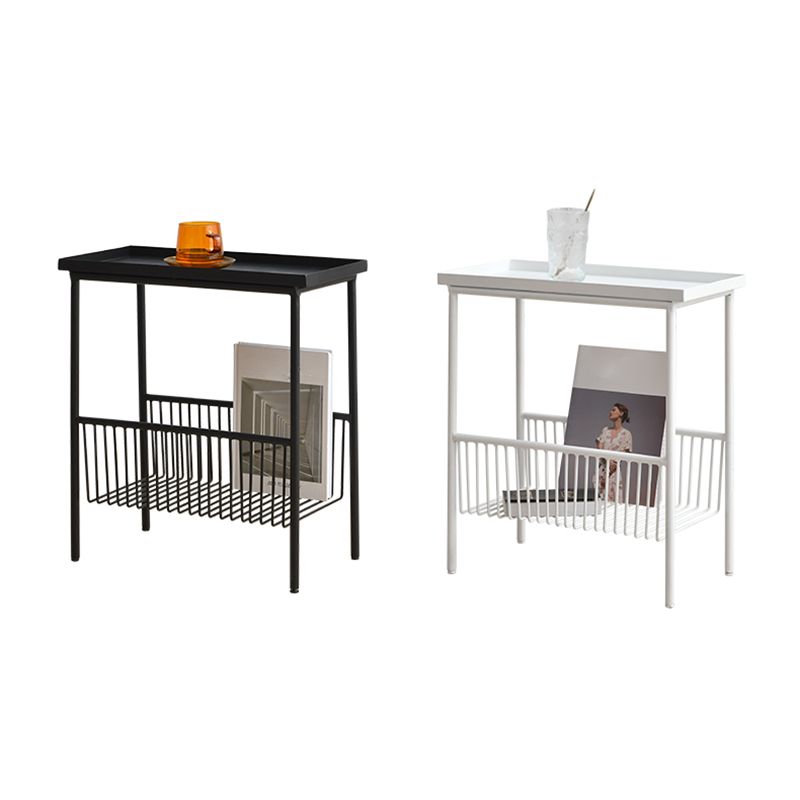 Contemporary Metal End Table Tray Top Accent Side Table with Storage Clearhalo 'Coffee & Accent Tables' 'End & Side Tables' 'end_side_tables' 'furn' 'furn_end_side_tables' 'Furniture' 'Living Room Furniture' 1200x1200_93aa892b-c700-459b-b935-4ca16f2ccd08