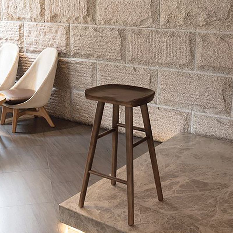 Contemporary Solid Wood Bar Stool Indoor Bar Stool with Wood Seat and Footrest Clearhalo 'Bar Furniture' 'Bar Stools' 'bar_stools' 'furn' 'furn_bar_stools' 'furniture_bar_stools' 'Kitchen & Dining Furniture' 'kitchen&dining_furn' 'kitchen' 'kitchen_furn' Furniture' 1200x1200_93ab57c7-a542-4caa-9095-4ed4ed730f23