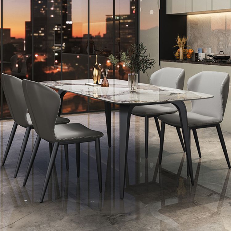 Modern Style Set 1/4/5/7 Pcs with Rectangle Dining Table and Wingback Chairs Clearhalo 'Dining Room Sets' 'Dining Tables & Seating' 'dining_room_set' 'furn' 'furn_dining_room_set' 'Furniture' 'Kitchen & Dining Furniture' 1200x1200_93ac9e92-b0f4-42b1-80d6-948354f84859