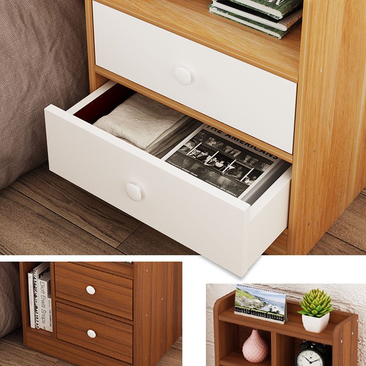 Wooden Bedside Cabinet Modern Style Minimalist Bedside Table with Drawers Clearhalo 'Bedroom Furniture' 'furn' 'furn_night_stand' 'Furniture' 'night_stand' 'Nightstands' 1200x1200_93acf08d-087d-4568-b437-df4123f4c61a