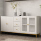 Pine Wood Kitchen Sideboard Cabinet Modern Credenza with Drawer and Storage Clearhalo 'buffet_sideboard' 'Buffets & Sideboards' 'furn' 'furn_buffet_sideboard' 'Furniture' 'furniture_buffet_sideboard' 'Kitchen & Dining Furniture' 1200x1200_93ade0fe-cae6-49e9-93ba-5d7c42d4361c