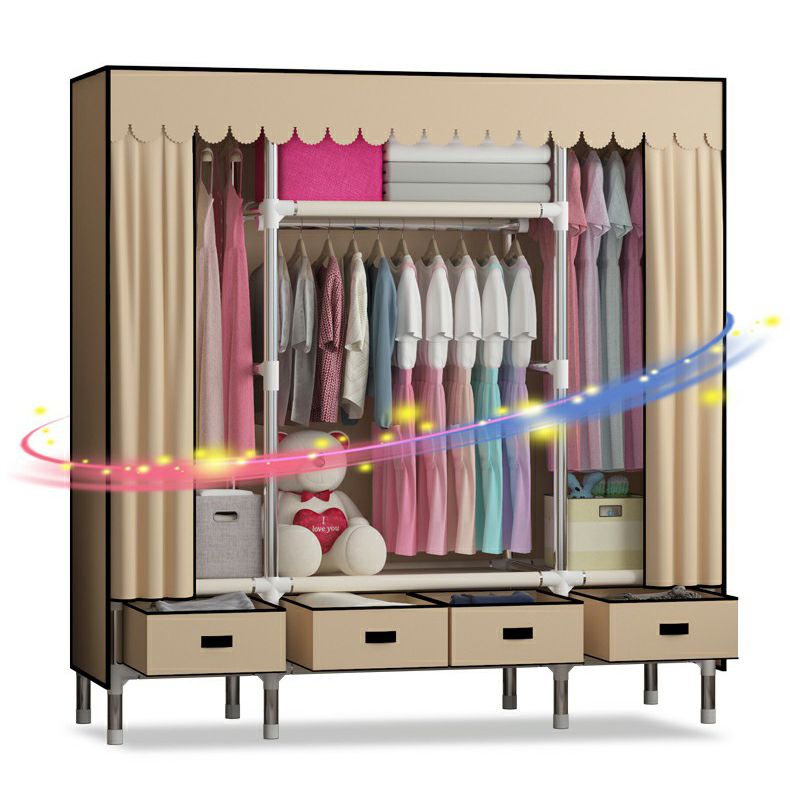 Hinged Wardrobe Closet Contemporary Wardrobe Armoire with Drawer Clearhalo 'Armoires & Wardrobes' 'armoires_wardrobes' 'Bedroom Furniture' 'furn' 'furn_armoires_wardrobes' 'Furniture' 1200x1200_93ade797-12ba-4005-a378-8da045540dd3