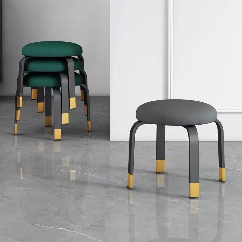 Black Modern Standard Pure Color Water Resistant Round Indoor Standard Clearhalo 'furn' 'furn_ottomans_poufs' 'Furniture' 'Living Room Furniture' 'Ottomans & Poufs' 'ottomans_poufs' 1200x1200_93aecd3c-97e4-454d-ab91-bffca8ea2eaa