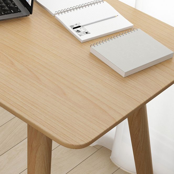 29.53 "Tall vast hout schrijfde bureau natuurlijk gebogen kantoorbureau met Parsons -basis