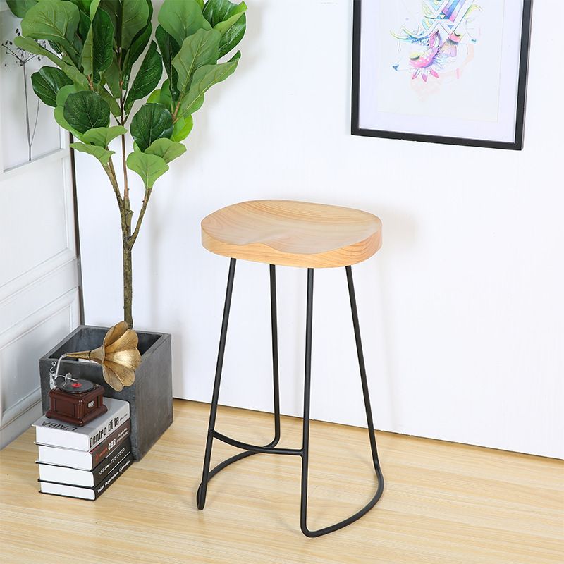 Contemporary Barstool Contoured Seat Bar Stool with Metal Base Clearhalo 'Bar Furniture' 'Bar Stools' 'bar_stools' 'furn' 'furn_bar_stools' 'Furniture' 'Kitchen & Dining Furniture' 1200x1200_93b0b3f8-259c-48e6-8f82-b6bc6abc479d
