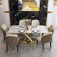 Luxurious Sintered Stone Top Dining Set Rectangular 1/4/5/7 Pieces Dinette Table Set