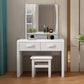 3-Piece Wood Standing Drawers Included Vanity Dressing Table Set Clearhalo 'Bedroom Furniture' 'furn' 'furn_makeup_vanities' 'Furniture' 'Makeup Vanities' 'makeup_vanities' 1200x1200_93b26292-7ae3-4744-bcec-72cb198d57d6