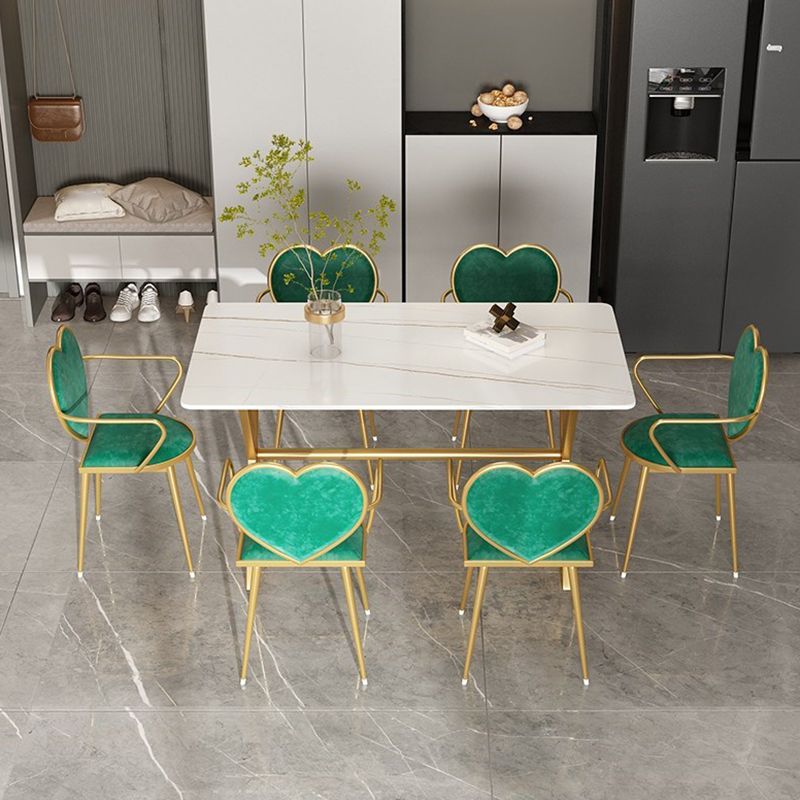 Table à manger en pierre de salle à manger Table de dîner rectangulaire de luxe