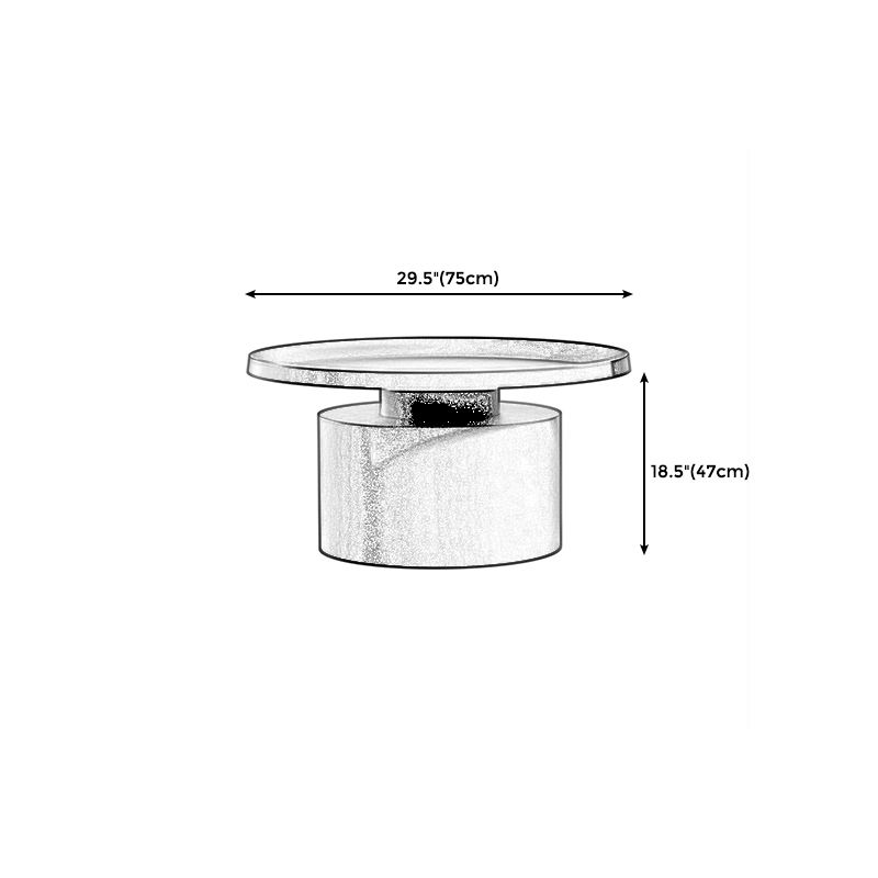 Round Metal Coffee Table black/White finish Cocktail Table - 19.7''/29.5''