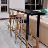 Table à manger à barres en bois glamour