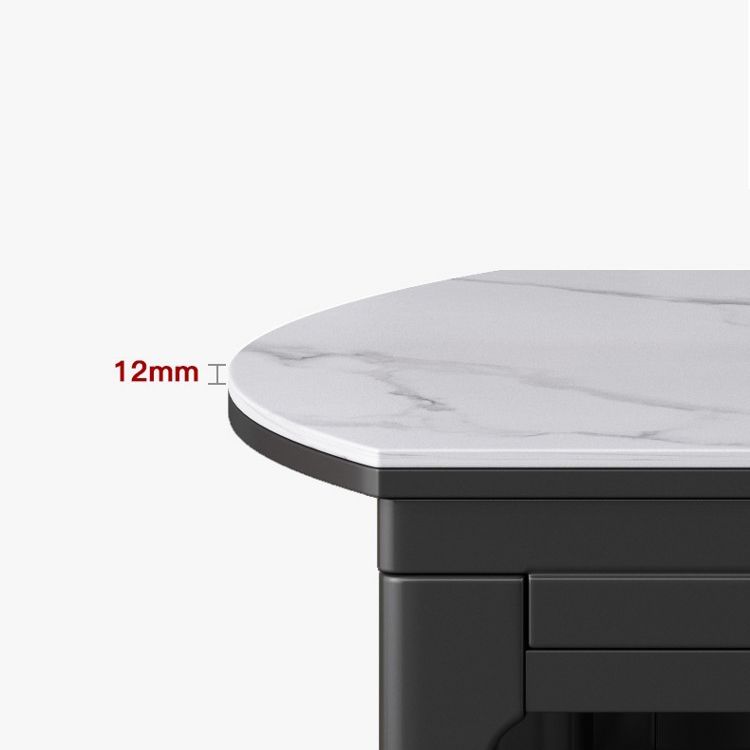 Modern Extendable White Dining Table Sintered Stone Round Shape Dining Table for Kitchen Clearhalo ' dining_table' 'Dining Tables & Seating' 'Dining Tables' 'furn' 'furn_dining_table' 'Furniture' 'furniture_dining_table' 'Kitchen & Dining Furniture' 'kitchen&dining_furn' 'kitchen' 'kitchen_dining_table' 1200x1200_93b57421-bd9f-4d3c-b6b0-65479cf45fea