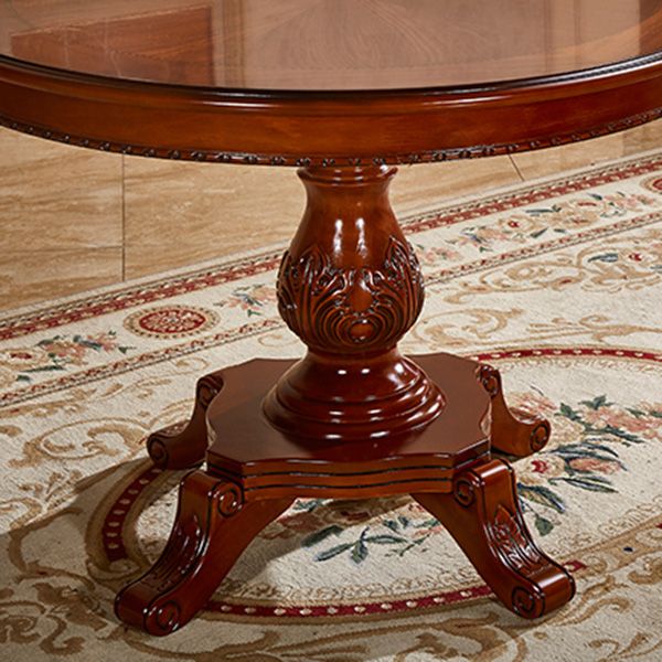 Solid Wood Victorian Round Dining Table Rubberwood Top Table for Home Clearhalo ' dining_table' 'Dining Tables & Seating' 'Dining Tables' 'Furniture' 'furniture_dining_table' 'Kitchen & Dining Furniture' 'kitchen&dining_furn' 'kitchen' 'kitchen_dining_table' 1200x1200_93b680c8-0a1a-4731-8466-3e9d53996cb3