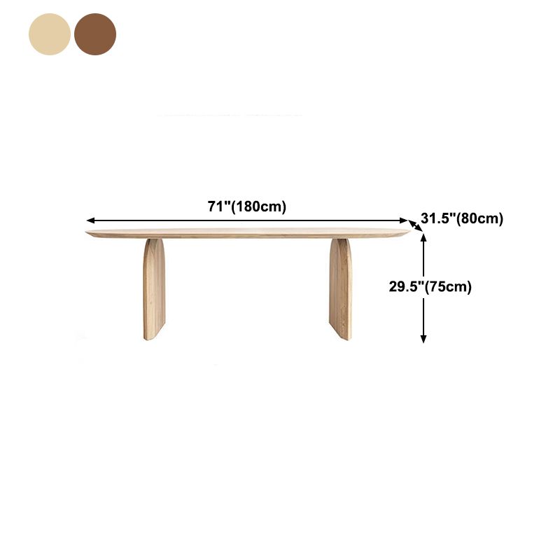Oval Dining Table Pine Solid Wood Dining Table with Double Pedestal Clearhalo 'Dining Tables & Seating' 'Dining Tables' 'dining_table' 'furn' 'furn_dining_table' 'Furniture' 'Kitchen & Dining Furniture' 1200x1200_93b71720-347a-4003-9ed6-adbd764c2571