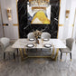 Luxury 1/2/5/6/7 Pieces Dining Set with Stone Rectangle Table and Chairs Dinette Set Clearhalo 'Dining Room Sets' 'Dining Tables & Seating' 'dining_room_set' 'furn' 'furn_dining_room_set' 'Furniture' 'furniture_dining_room_set' 'Kitchen & Dining Furniture' 'kitchen&dining_furn' 'kitchen' 1200x1200_93b7822c-ce25-4f9c-9697-0b2d6cb39b42