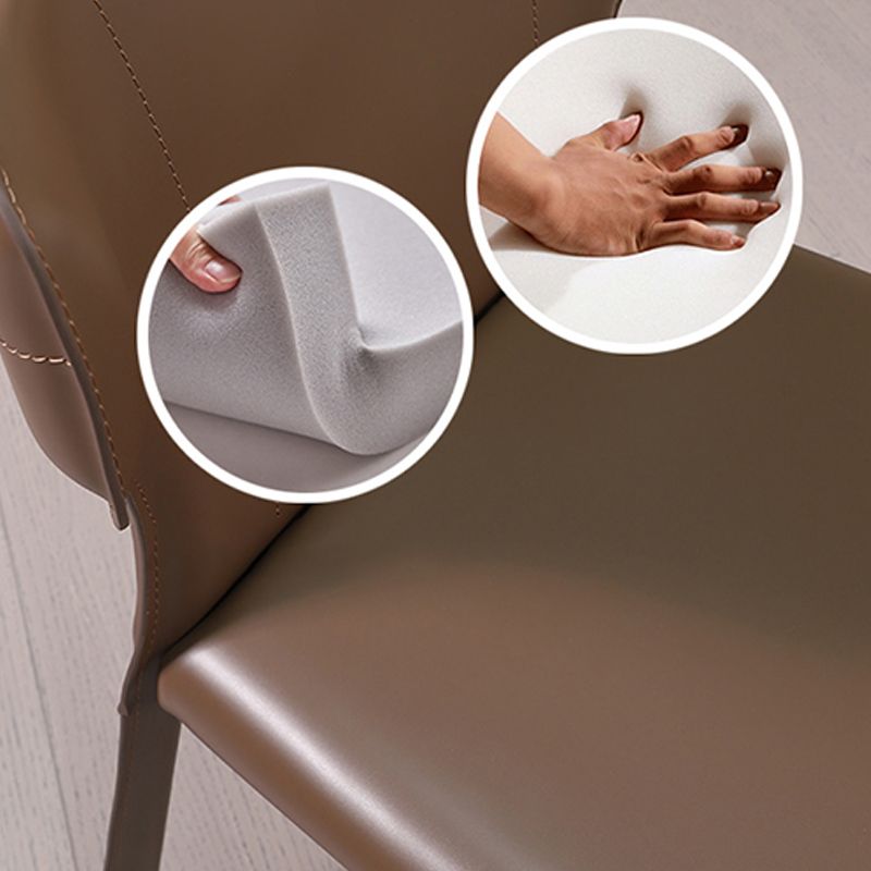 Matte Finish Wingback Side Chair Contemporary Dining Chair with Leather Legs