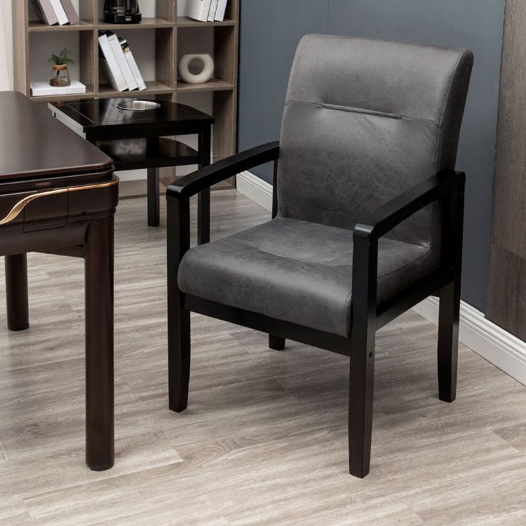 Minimalist Style Upholstered Arm Dining Chairs Solid Back Side Chairs (Set of 4) Clearhalo ' kitchen&dining_furn' 'Dining Chairs' 'Dining Tables & Seating' 'dining_chair' 'furn' 'furn_dining_chair' 'Furniture' 'furniture_dining_chair' 'Kitchen & Dining Furniture' 'kitchen' 1200x1200_93b9a595-d11f-41fb-beb6-fc8a946ea035