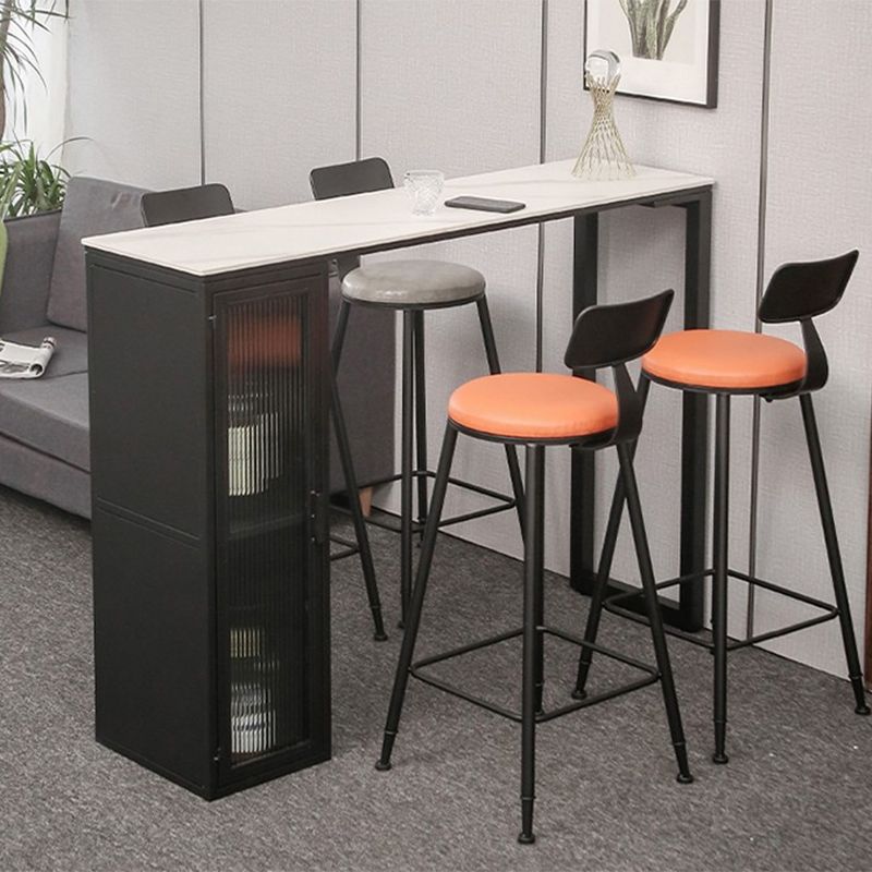 Modern Style Bistro Bar Table Sintered Stone Bar Table with Storage Clearhalo 'Bar Furniture' 'Bar Tables' 'bar_tables' 'furn' 'furn_bar_tables' 'Furniture' 'Kitchen & Dining Furniture' 1200x1200_93b9ec33-d3f7-455a-977c-806999f84d92