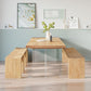 Modern 1/2/5 Pieces Dining Set Rectangle Ash Wood Dining Table for Dining Room