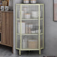 Contemporary Storage Sideboard Metal Dining Sideboard with Glass Door Clearhalo 'buffet_sideboard' 'Buffets & Sideboards' 'furn' 'furn_buffet_sideboard' 'Furniture' 'Kitchen & Dining Furniture' 1200x1200_93ba96b7-9153-4b48-b0ee-8c3681f692c0