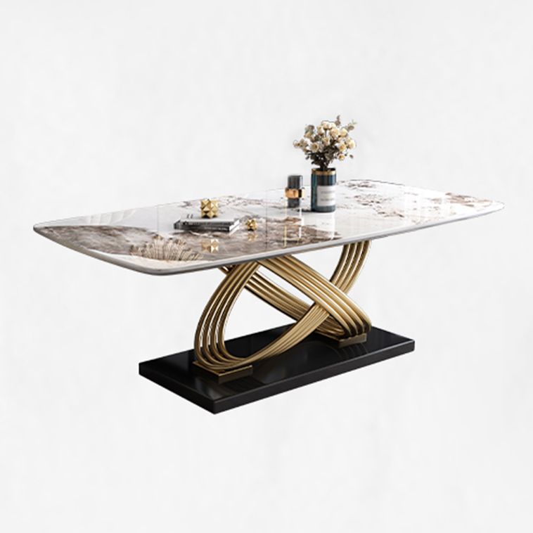 Rectangle Pedestal Dining Site Table Stone Dining Room Collection for Home Clearhalo ' dining_table' 'Dining Tables & Seating' 'Dining Tables' 'furn' 'furn_dining_table' 'Furniture' 'furniture_dining_table' 'Kitchen & Dining Furniture' 'kitchen&dining_furn' 'kitchen' 'kitchen_dining_table' 1200x1200_93bc1ef4-8c95-4c18-ae2f-186970ea9253