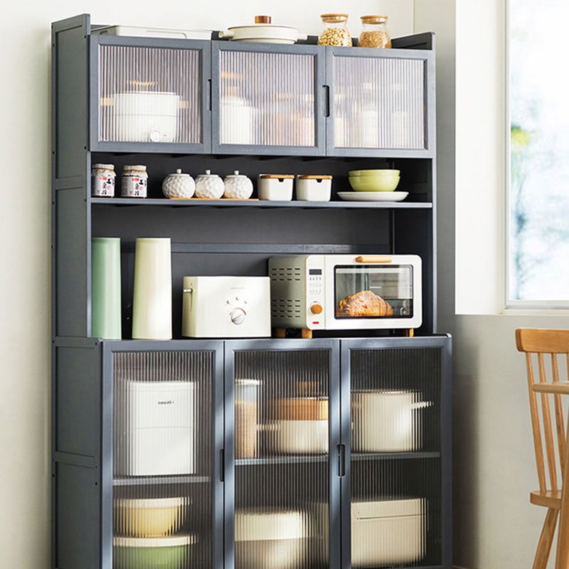 Contemporary Dining Server Grey Bamboo Buffet Server for Living Room Clearhalo 'buffet_sideboard' 'Buffets & Sideboards' 'furn' 'furn_buffet_sideboard' 'Furniture' 'Kitchen & Dining Furniture' 1200x1200_93bdfd02-1623-4402-99d1-472dc31378c9