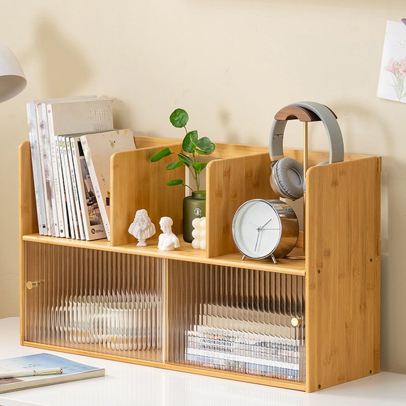 Zeitgenössischer offener Rückenhorizontales Bücherregal Bamboo -Buchhandel für Büro