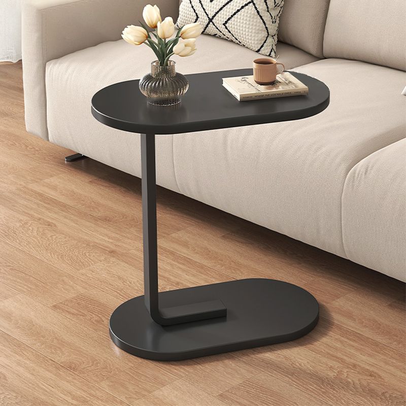 24.8" Tall C-shape End Table Wooden Accent Side Table for Living Room