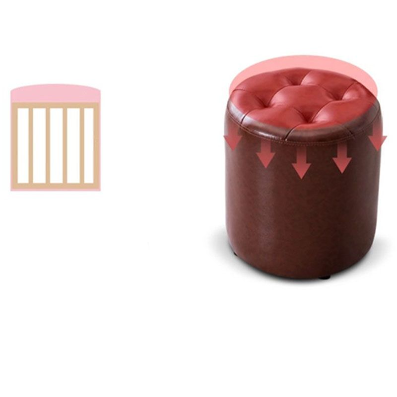 Modern Pouf Ottoman Genuine Leather Upholstered Tufted Solid Color Ottoman Clearhalo 'furn' 'furn_ottomans_poufs' 'Furniture' 'Living Room Furniture' 'Ottomans & Poufs' 'ottomans_poufs' 1200x1200_93bf665b-32bb-49fe-bfb8-a500f95e091c