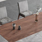 Rectangle 4 Legs Mid-Century Dining Table Wood Color Fixed Table of Ash Wood