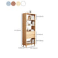 Modern Open Back Bookcase Wooden Bookshelf with 2 Drawers for Bedroom