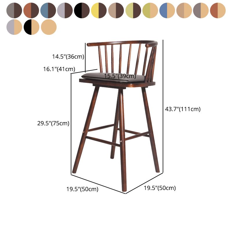 Contemporary Solid Wood Barstools Indoor Bar Stool with Low Back and Wooden Footrest Clearhalo 'Bar Furniture' 'Bar Stools' 'bar_stools' 'furn' 'furn_bar_stools' 'furniture_bar_stools' 'Kitchen & Dining Furniture' 'kitchen&dining_furn' 'kitchen' 'kitchen_furn' Furniture' 1200x1200_93c051c4-3b37-4906-b649-820b09e7fcfb