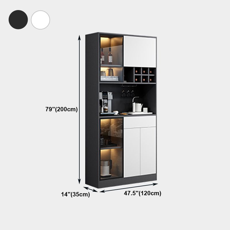Wood Living Room Sideboard Cabinet Modern Credenza with Storage and Glass Door Clearhalo 'buffet_sideboard' 'Buffets & Sideboards' 'furn' 'furn_buffet_sideboard' 'Furniture' 'furniture_buffet_sideboard' 'Kitchen & Dining Furniture' 1200x1200_93c0cd20-5e31-4231-a3ce-2239563520d3