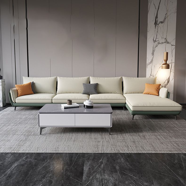 34.64 "H kussen bovenste arm sectionele faux lederen l-vorm sectioneel