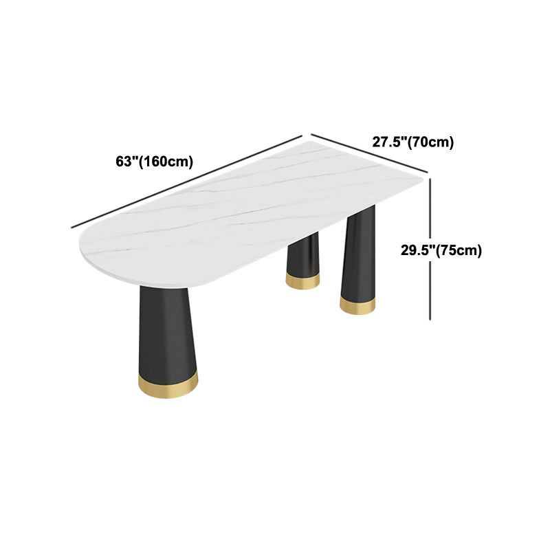 Metal Modern Free Form Dining Table Sintered Stone Top Table with 3 Legs Clearhalo ' dining_table' 'Dining Tables & Seating' 'Dining Tables' 'furn' 'furn_dining_table' 'Furniture' 'furniture_dining_table' 'Kitchen & Dining Furniture' 'kitchen&dining_furn' 'kitchen' 'kitchen_dining_table' 1200x1200_93c3049c-9abe-430c-bb14-bbb9342d7c10