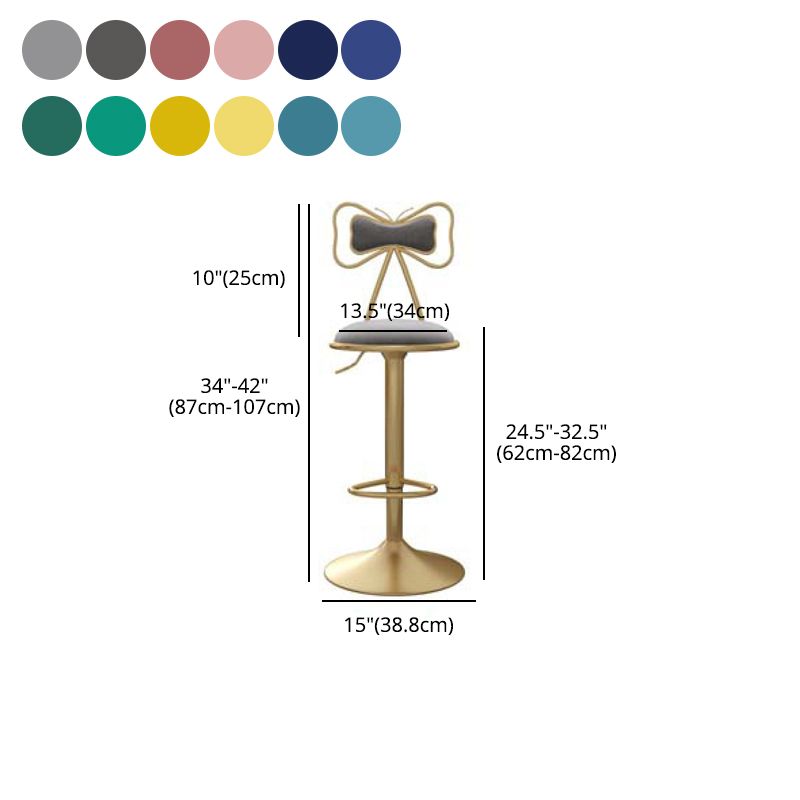 Glam Adjustable Swivel Barstool Matte Finish Velvet Home Stool Clearhalo 'Bar Furniture' 'Bar Stools' 'bar_stools' 'furn' 'furn_bar_stools' 'Furniture' 'furniture_bar_stools' 'Kitchen & Dining Furniture' 1200x1200_93c3922b-728f-407c-ba13-86a185b90d35