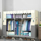 Blue Metal Double Door Modern Wardrobe 2 Doors Wardrobe Cabinet Clearhalo 'Armoires & Wardrobes' 'armoires_wardrobes' 'Bedroom Furniture' 'furn' 'furn_armoires_wardrobes' 'Furniture' 1200x1200_93c41ac0-3463-4555-b4b2-cd893ab4be97